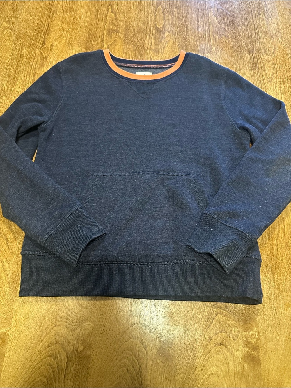 Crewcuts Navy Sweatshirt with Orange Neck Trim